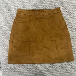 OLD NAVY Faux Suede Brown Mini Skirt